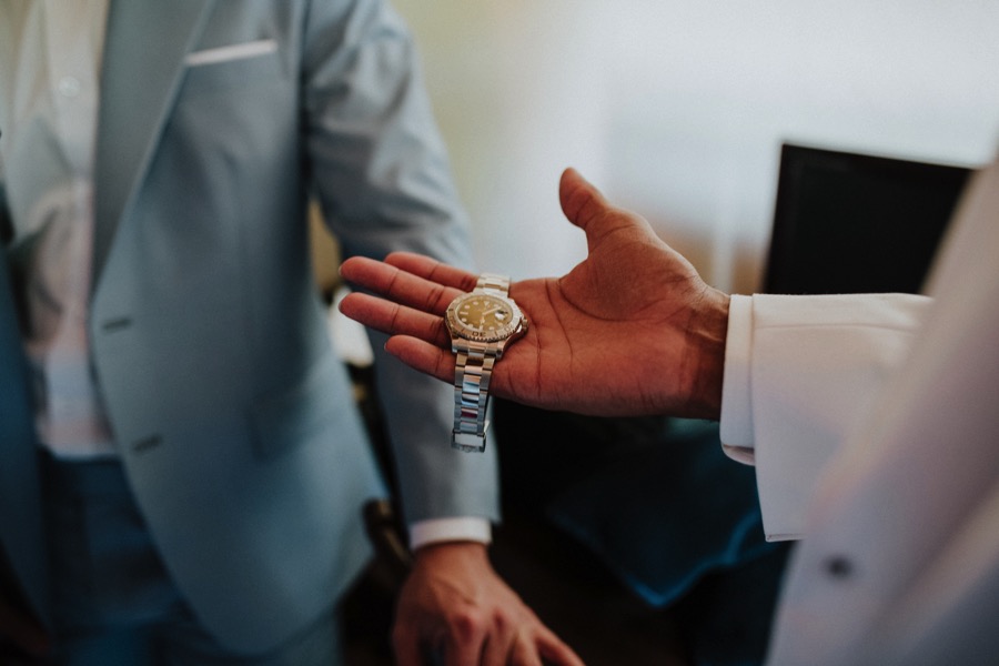 detail of a rolex clock