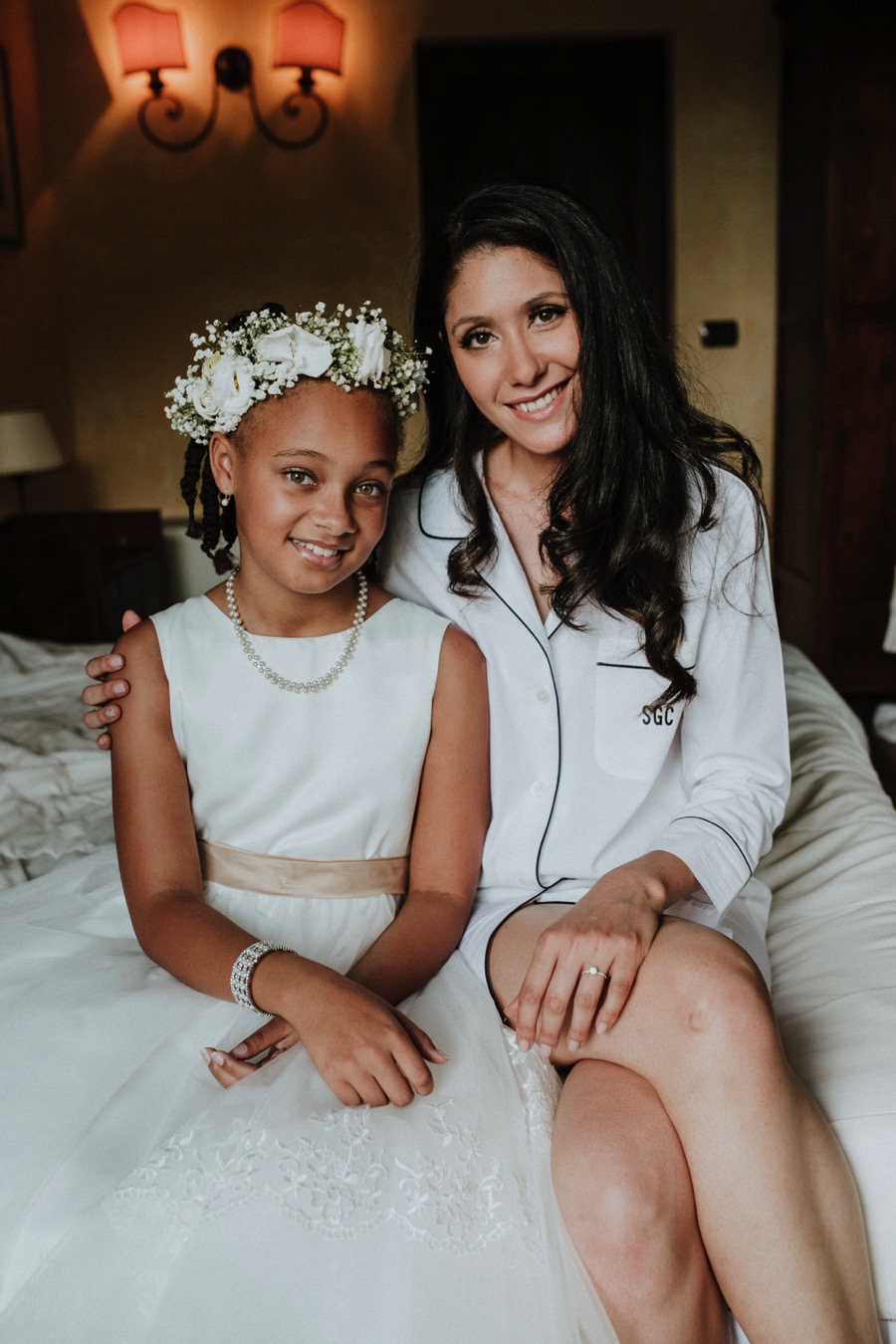 bride portrait with her daughter pozze di lecchi