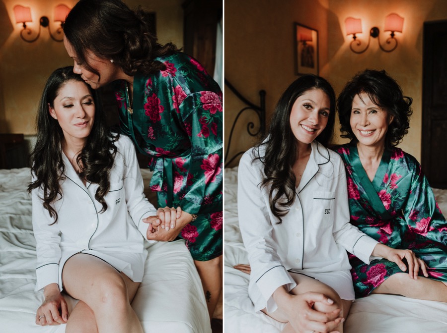 Bride portraits with mother pozze di lecchi