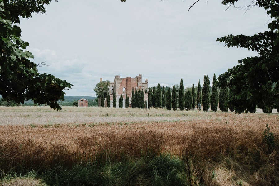 view of San Galgano abbey outside