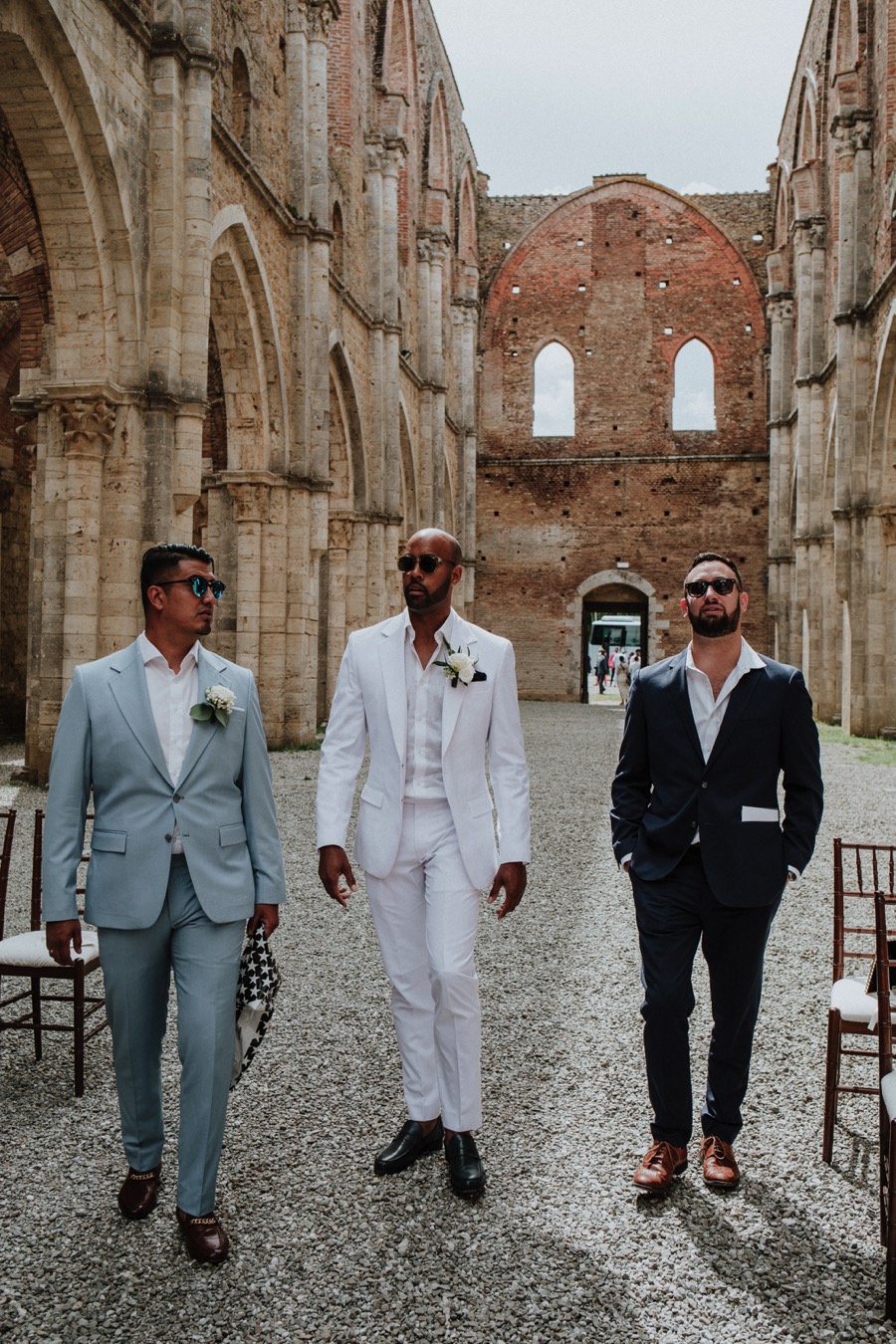 groom entering San Galgano