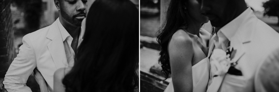 details of bride and groom during portrait session