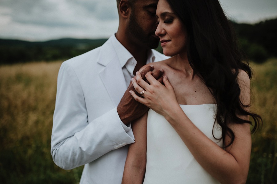 bride and groom moody portraits in Tuscany
