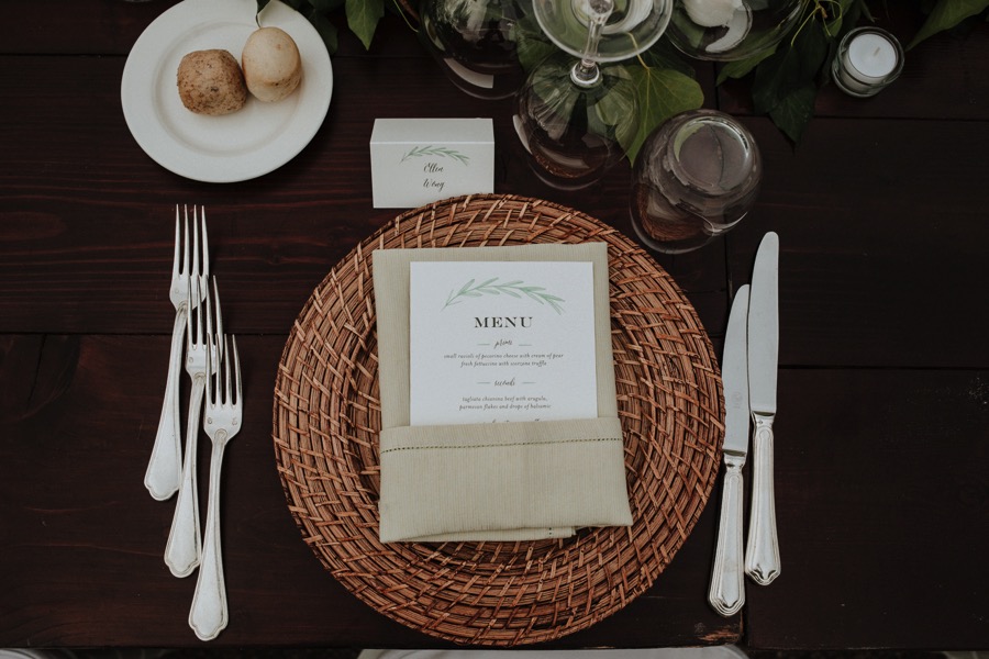 menus and place cards Pozze di Lecchi Tuscany