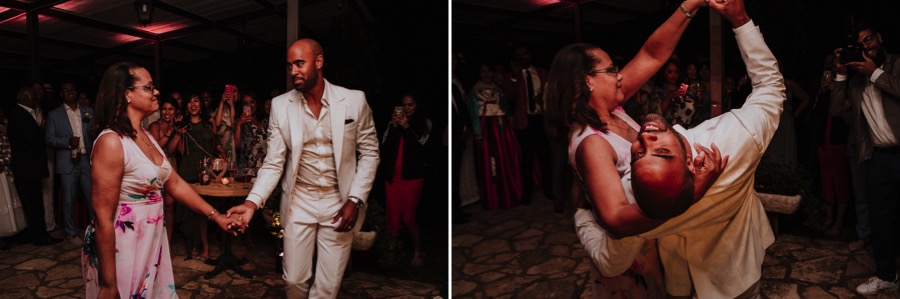 groom and mother dancing