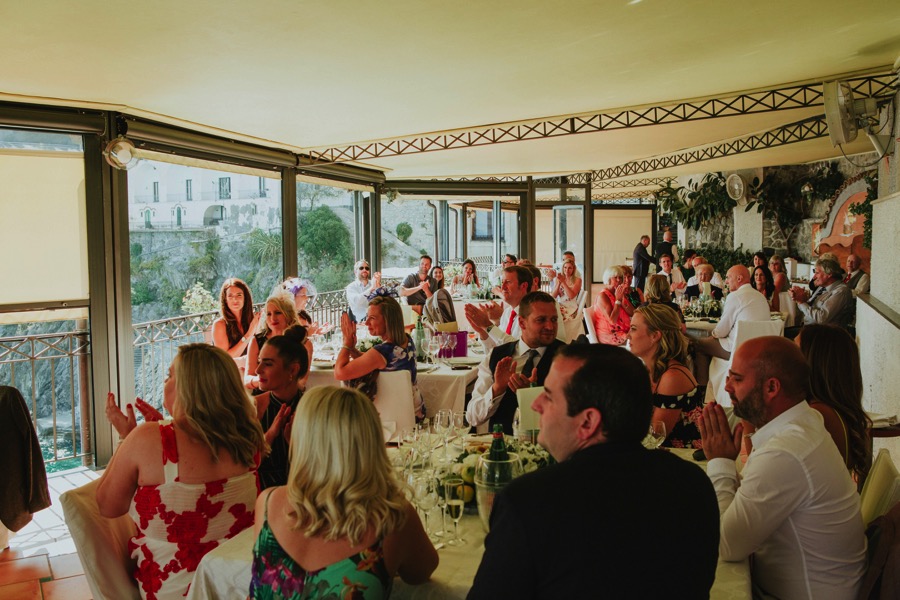 wide view of Hotel Marmorata terrace during a destination wedding