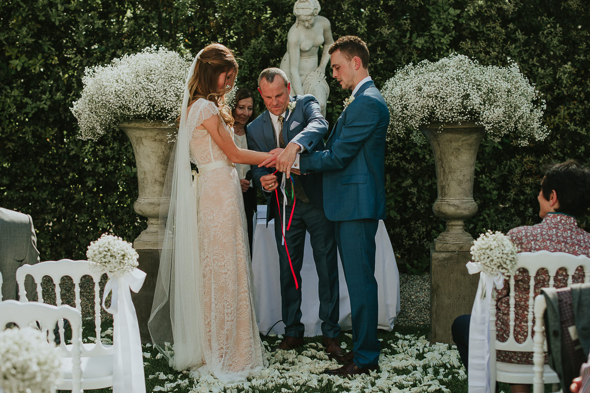bride and groom during a destination wedding in Villa Cora Florence