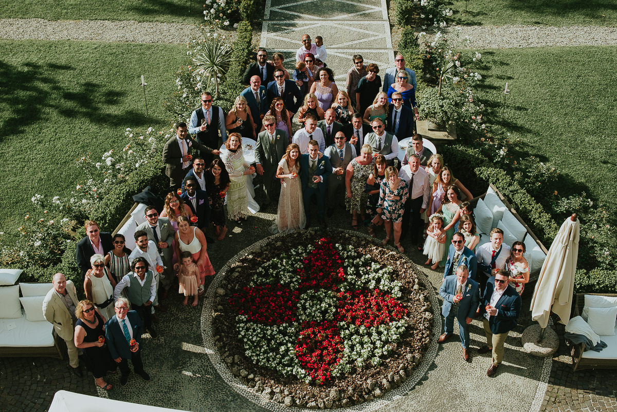 group shot in Villa Cora gardens in Florence