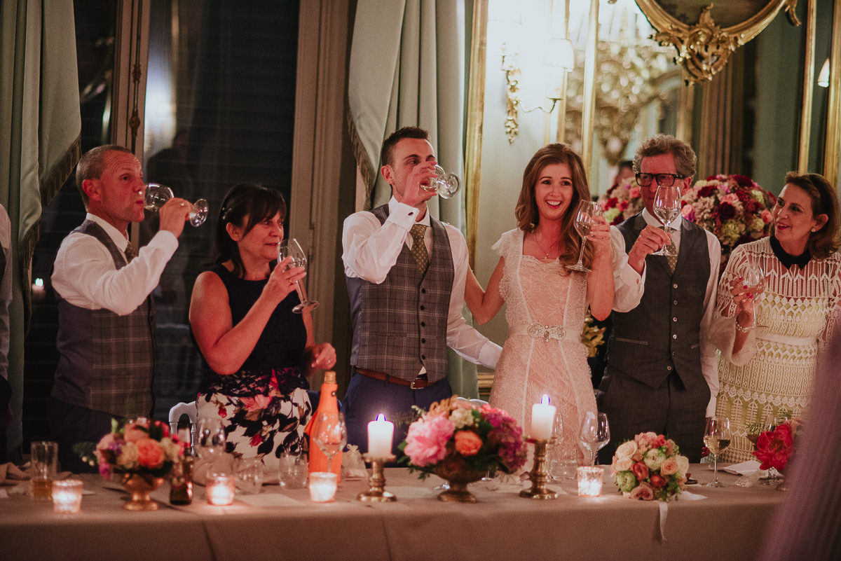 toast moment in Villa Cora destination wedding