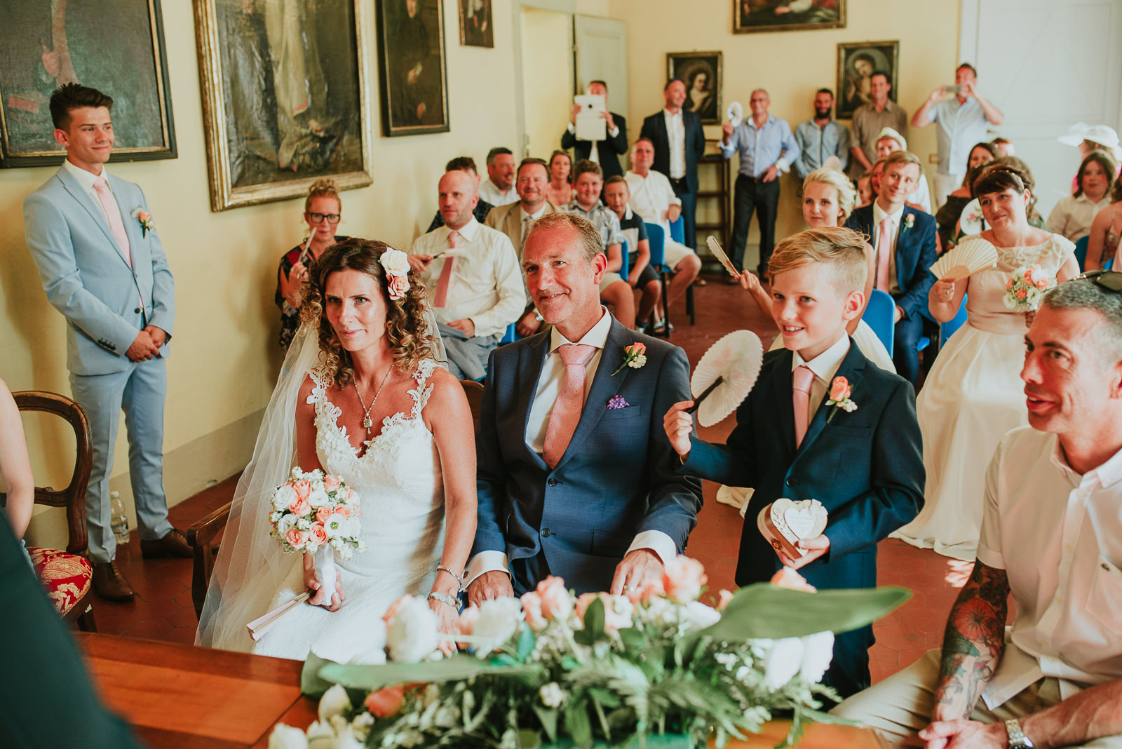 wide view of Pontremoli town hall during a destination wedding