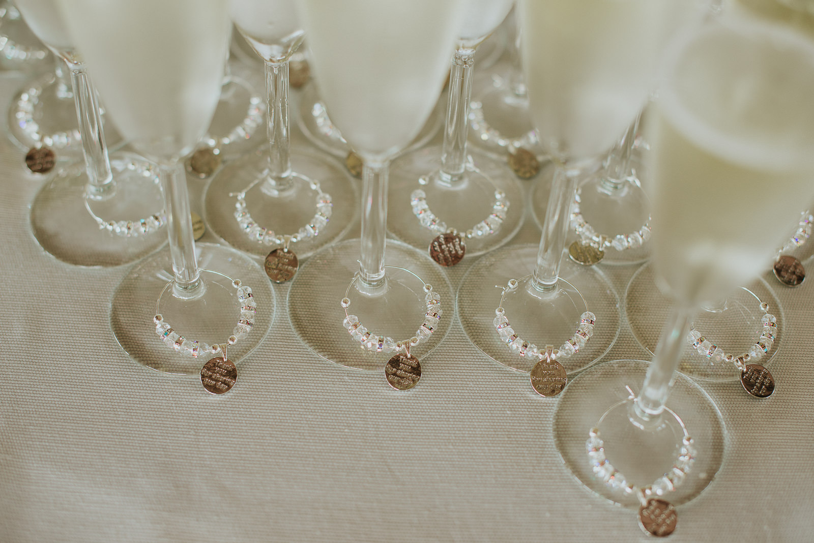decoration for prosecco champagne glasses wedding