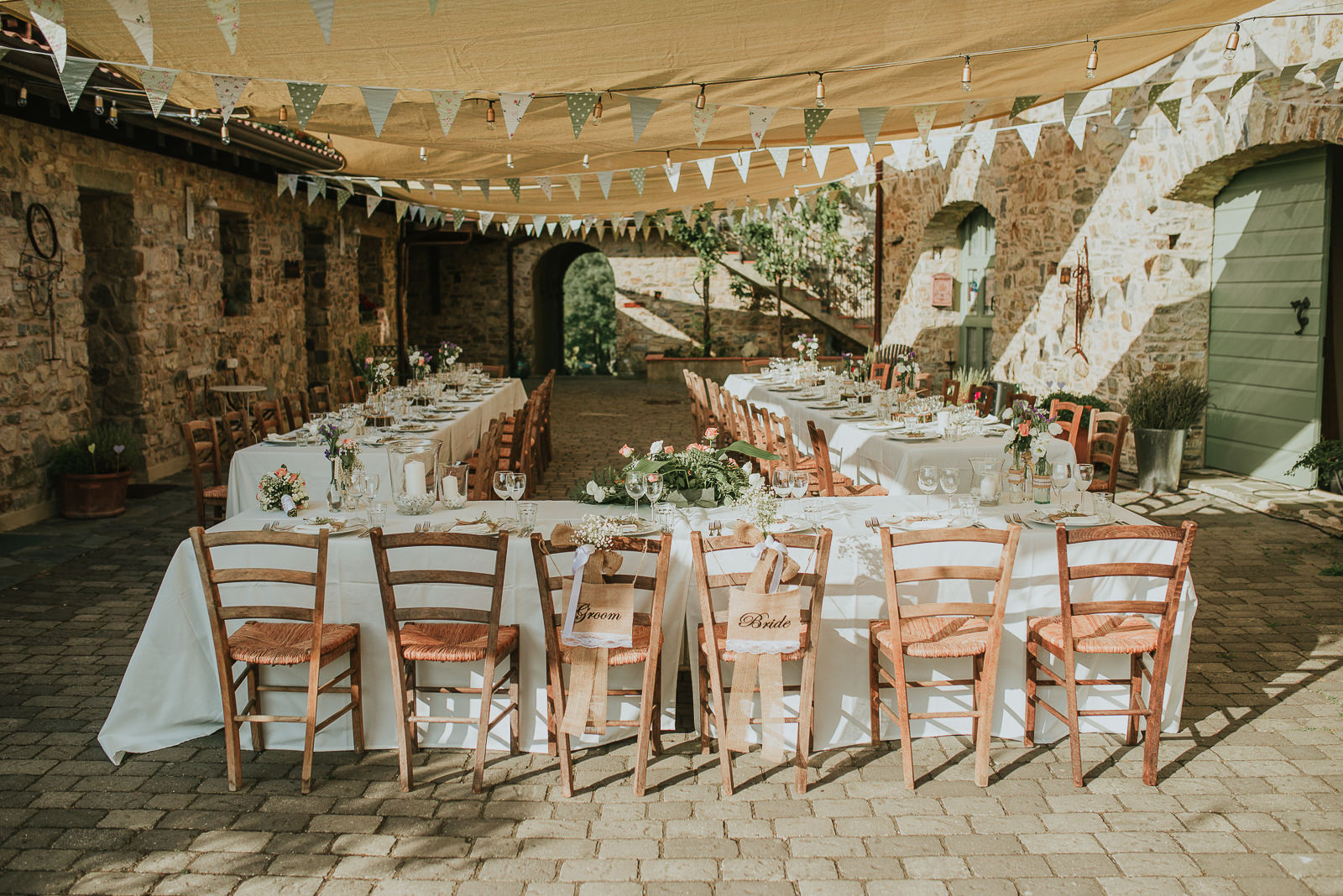 table setup ideas for destination wedding in Italy Tuscany