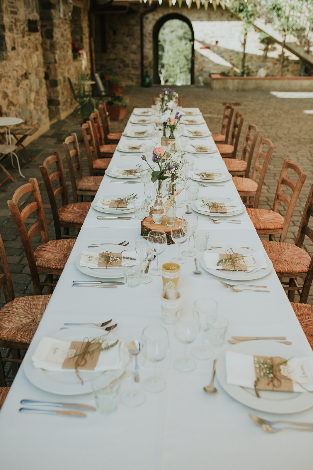 table setup idea for destination wedding in Tuscany