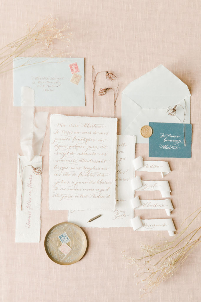 wedding stationery on cotton paper
