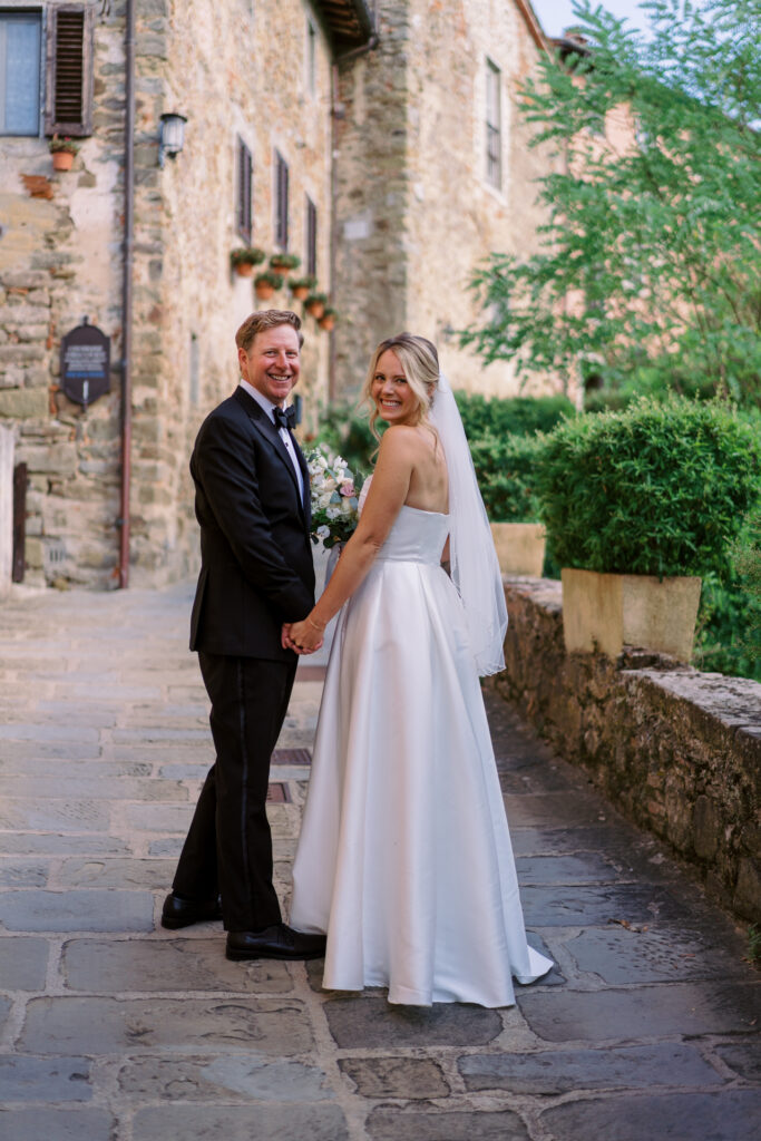 bride and groom getting married at il borro in tuscany
